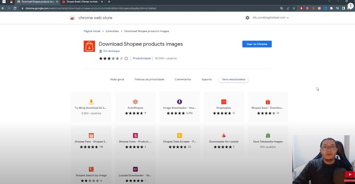 Extensão que BAIXA vídeos e fotos de produtos da SHOPEE