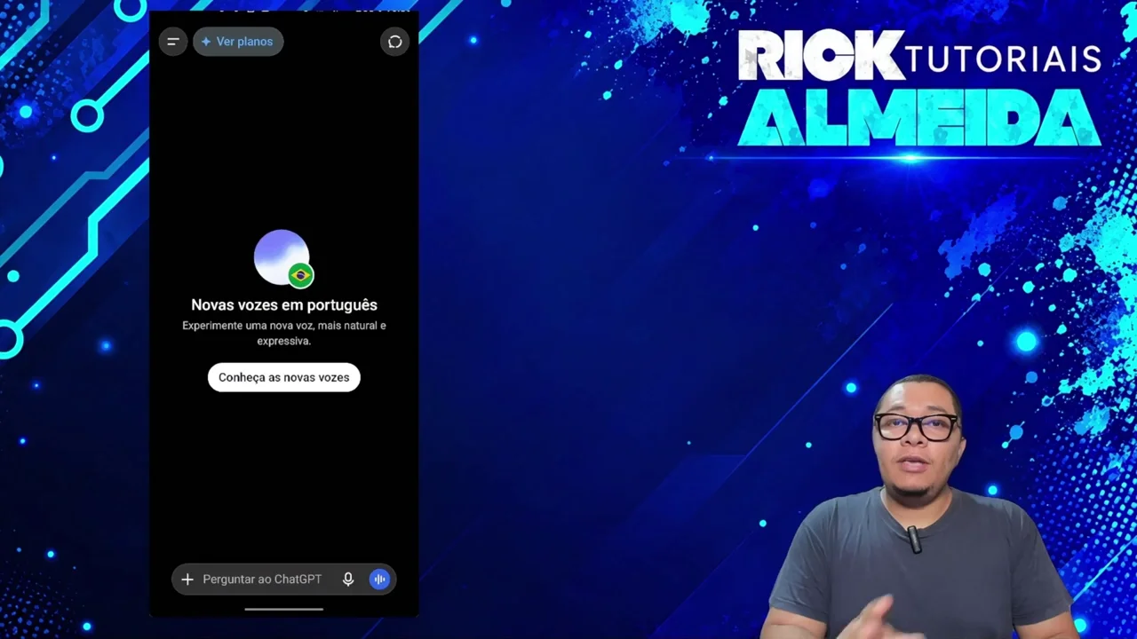 Menu do ChatGPT sendo aberto para acessar Imagens